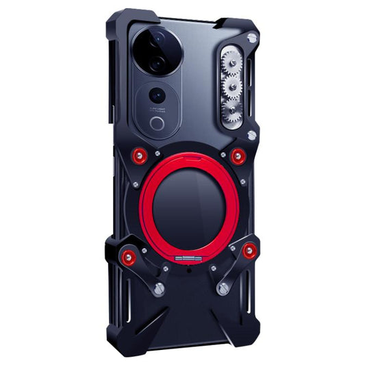 Rotating Bracket Hollow Metal Phone Case with Lanyard, For vivo S19, For vivo X100s Pro, For vivo X100s, For vivo X100 Ultra, For vivo iQOO Z9x, For vivo iQOO Z9, For vivo iQOO Z9 Turbo, For vivo S18 Pro, For vivo S18, For vivo X100 Pro, For vivo X100 ...