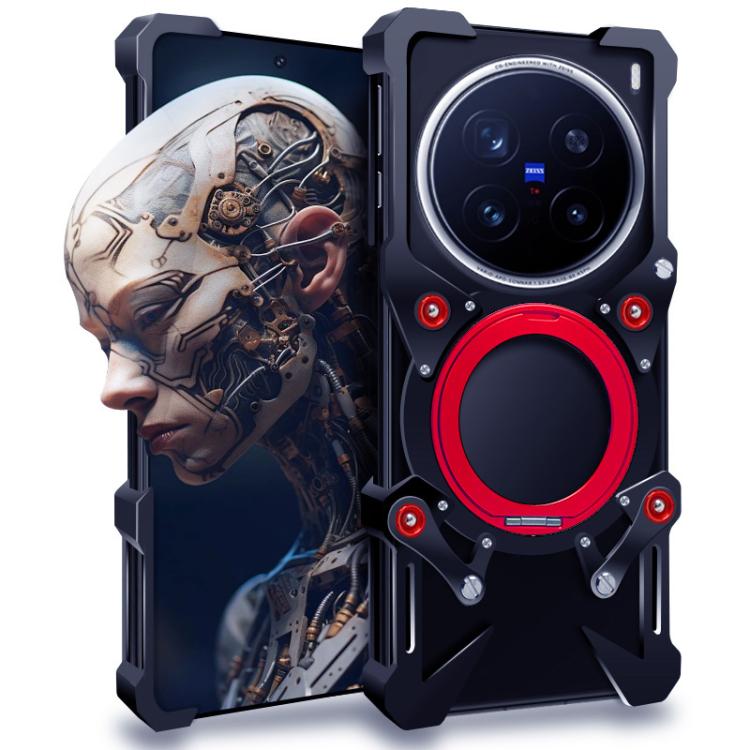 Rotating Bracket Hollow Metal Phone Case with Lanyard, For vivo S19, For vivo X100s Pro, For vivo X100s, For vivo X100 Ultra, For vivo iQOO Z9x, For vivo iQOO Z9, For vivo iQOO Z9 Turbo, For vivo S18 Pro, For vivo S18, For vivo X100 Pro, For vivo X100 ...