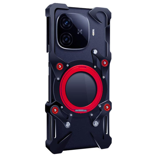 Rotating Bracket Hollow Metal Phone Case with Lanyard, For vivo iQOO Z9 Turbo+, For vivo iQOO Z9s Pro, For vivo S19 Pro, For vivo S19, For vivo X100s Pro, For vivo X100s, For vivo X100 Ultra, For vivo iQOO Z9x, For vivo iQOO Z9, For vivo iQOO Z9 Turbo ...