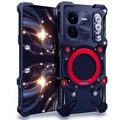 Rotating Bracket Hollow Metal Phone Case with Lanyard, For vivo S19, For vivo X100s Pro, For vivo X100s, For vivo X100 Ultra, For vivo iQOO Z9x, For vivo iQOO Z9, For vivo iQOO Z9 Turbo, For vivo S18 Pro, For vivo S18, For vivo X100 Pro, For vivo X100 ...