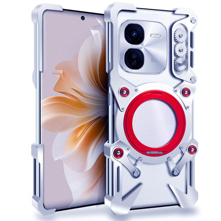 Rotating Bracket Hollow Metal Phone Case with Lanyard, For vivo S19, For vivo X100s Pro, For vivo X100s, For vivo X100 Ultra, For vivo iQOO Z9x, For vivo iQOO Z9, For vivo iQOO Z9 Turbo, For vivo S18 Pro, For vivo S18, For vivo X100 Pro, For vivo X100 ...