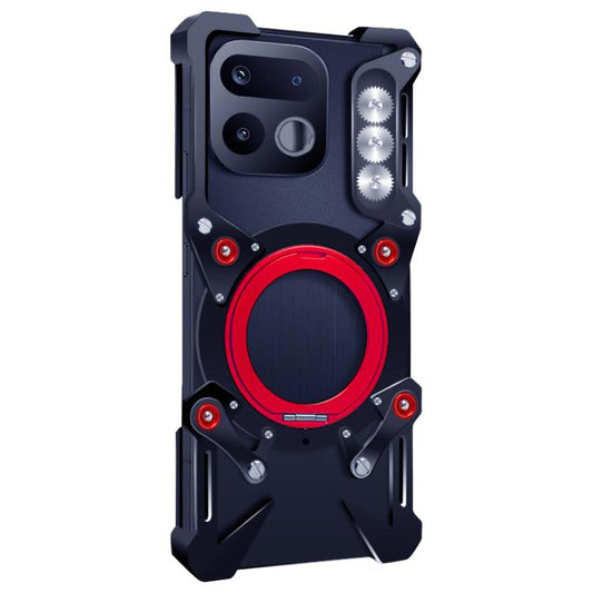 Rotating Bracket Hollow Metal Phone Case with Lanyard, For Realme 16T 5G, For Realme Neo8 5G, For Realme 16 5G, For Realme 16 Pro+ 5G, For Realme 16 Pro 5G, For Realme GT 8 Pro, For Realme 15T 5G, For Realme 15 Pro 5G, For Realme 15 5G                 ...