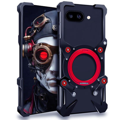 Rotating Bracket Hollow Metal Phone Case with Lanyard, For Google Pixel 10a, For Google Pixel 10 Pro XL, For Google Pixel 10 Pro, For Google Pixel 10, For Google Pixel 9a, For Google Pixel 9 Pro XL, For Google Pixel 9 Pro, For Google Pixel 9           ...