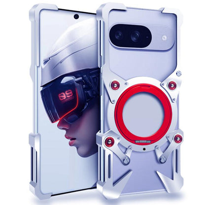 Rotating Bracket Hollow Metal Phone Case with Lanyard, For Google Pixel 10a, For Google Pixel 10 Pro XL, For Google Pixel 10 Pro, For Google Pixel 10, For Google Pixel 9a, For Google Pixel 9 Pro XL, For Google Pixel 9 Pro, For Google Pixel 9           ...