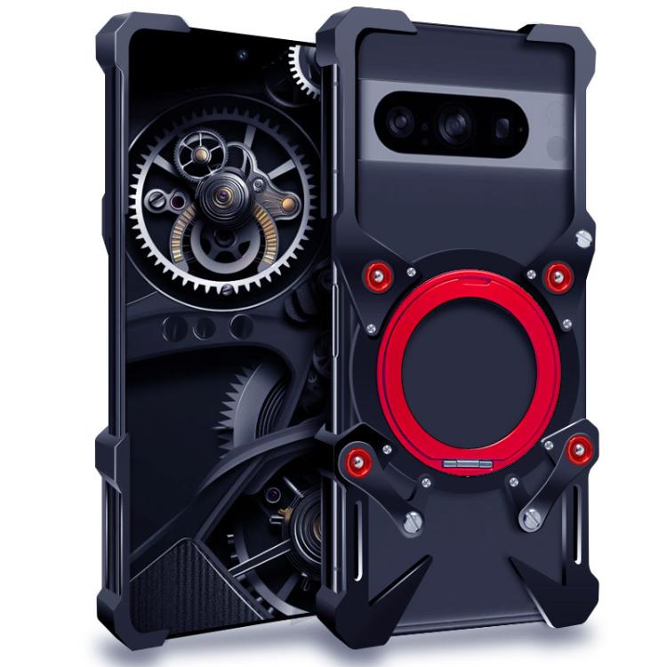 Rotating Bracket Hollow Metal Phone Case with Lanyard, For Google Pixel 10a, For Google Pixel 10 Pro XL, For Google Pixel 10 Pro, For Google Pixel 10, For Google Pixel 9a, For Google Pixel 9 Pro XL, For Google Pixel 9 Pro, For Google Pixel 9           ...
