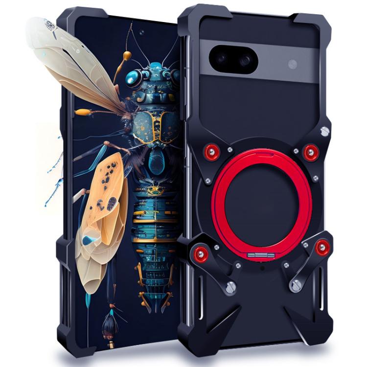 Rotating Bracket Hollow Metal Phone Case with Lanyard, For Google Pixel 10a, For Google Pixel 10 Pro XL, For Google Pixel 10 Pro, For Google Pixel 10, For Google Pixel 9a, For Google Pixel 9 Pro XL, For Google Pixel 9 Pro, For Google Pixel 9           ...