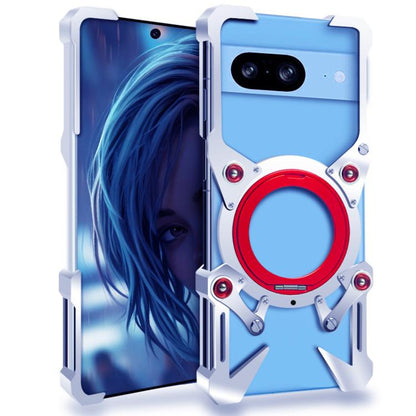 Rotating Bracket Hollow Metal Phone Case with Lanyard, For Google Pixel 10a, For Google Pixel 10 Pro XL, For Google Pixel 10 Pro, For Google Pixel 10, For Google Pixel 9a, For Google Pixel 9 Pro XL, For Google Pixel 9 Pro, For Google Pixel 9           ...