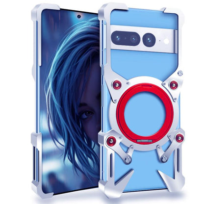 Rotating Bracket Hollow Metal Phone Case with Lanyard, For Google Pixel 10a, For Google Pixel 10 Pro XL, For Google Pixel 10 Pro, For Google Pixel 10, For Google Pixel 9a, For Google Pixel 9 Pro XL, For Google Pixel 9 Pro, For Google Pixel 9           ...