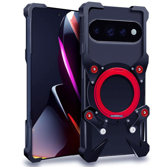 Rotating Bracket Hollow Metal Phone Case with Lanyard, For Google Pixel 11 Pro XL, For Google Pixel 11, For Google Pixel 11 Pro, For Google Pixel 10a, For Google Pixel 10 Pro XL, For Google Pixel 10 Pro, For Google Pixel 10, For Google Pixel 9a        ...