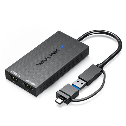 WAVLINK WL-UG6902H USB-A and USB-C / Type-C to Dual HDMI 4K 60Hz Display Adapter