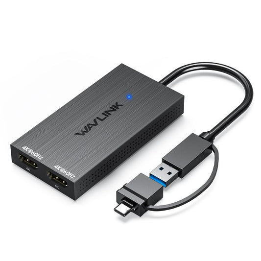 WAVLINK WL-UG6902H USB-A and USB-C / Type-C to Dual HDMI 4K 60Hz Display Adapter
