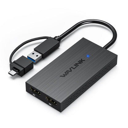 WAVLINK WL-UG6902H USB-A and USB-C / Type-C to Dual HDMI 4K 60Hz Display Adapter