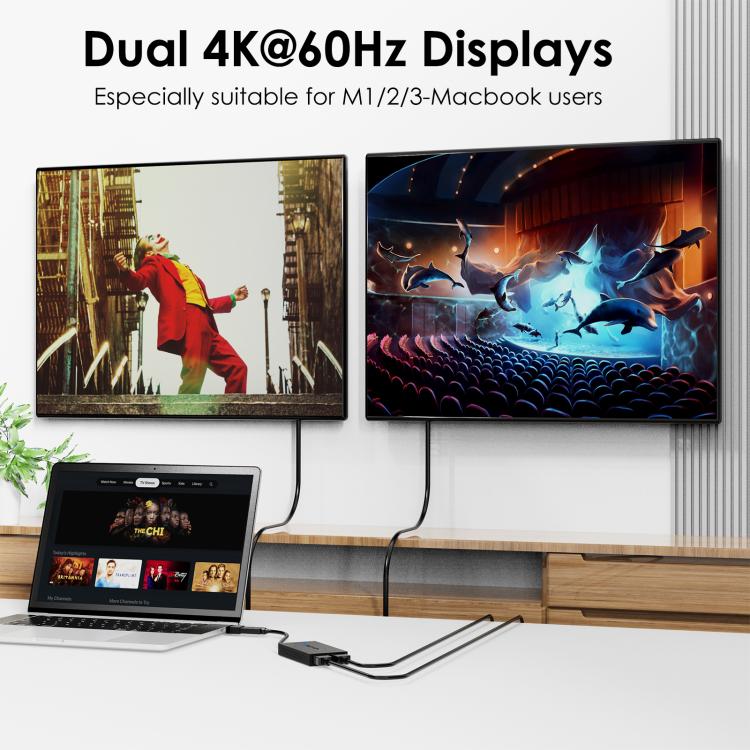 WAVLINK WL-UG6902H USB-A and USB-C / Type-C to Dual HDMI 4K 60Hz Display Adapter