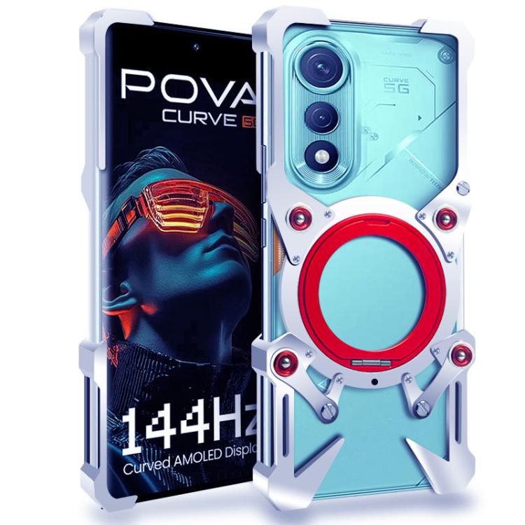 Rotating Bracket Hollow Metal Phone Case with Lanyard, For Tecno Pova Curve 2, For Tecno Camon 50 Ultra 5G, For Tecno Camon 50 Pro 4G, For Tecno Camon 50 4G, For Tecno Pova Slim, For Tecno Spark Slim, For Tecno Pova 7 Pro 5G, For Tecno Pova 7 5G       ...