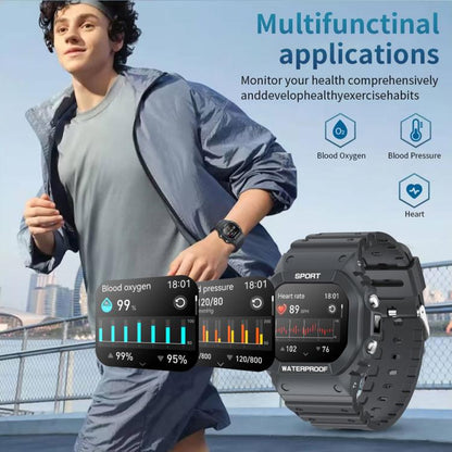 LC31 1.75 inch TFT Full Touch Screen Bluetooth Call Outdoor Sports Smart Watch with Flashlight