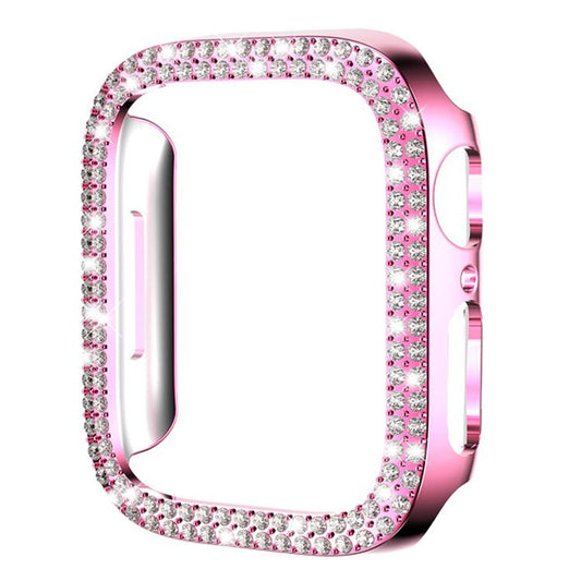 xDfind Double Row Diamond Hollow PC Watch Cover, Pour Apple Watch Series 6 / 5 / 4 / SE 44mm, Pour Apple Watch Series 6 / 5 / 4 / SE 40mm, Pour Apple Watch Series 11 46mm / 10 46mm, Pour Apple Watch Series 11 42mm / 10 42mm