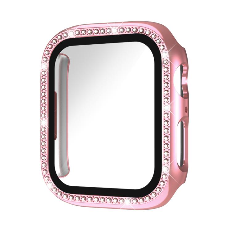 xDfind Single Row Diamond Tempered Glass Film Integrated PC Watch Case, For Apple Watch Series 44mm, For Apple Watch Series 40mm, For Apple Watch Series 11 46mm / 10 46mm, For Apple Watch Series 11 42mm / 10 42mm, For Apple Watch Ultra 3 / 2 / 1 49mm  ...
