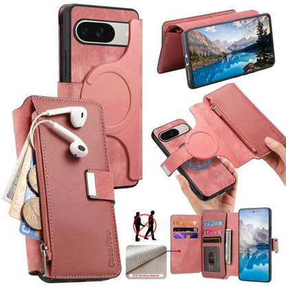 CaseNeo MagSafe RFID Anti-theft Zipper Wallet Retro Leather Phone Case, For Google Pixel 10a, For Google Pixel 10 Pro XL / 9 Pro XL, For Google Pixel 10 / 10 Pro / 9 / 9 Pro, For Google Pixel 9a