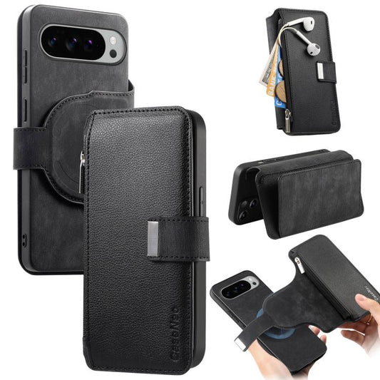 CaseNeo MagSafe RFID Anti-theft Zipper Wallet Retro Leather Phone Case, For Google Pixel 11 Pro XL, For Google Pixel 10a, For Google Pixel 10 Pro XL / 9 Pro XL, For Google Pixel 10 / 10 Pro / 9 / 9 Pro, For Google Pixel 9a