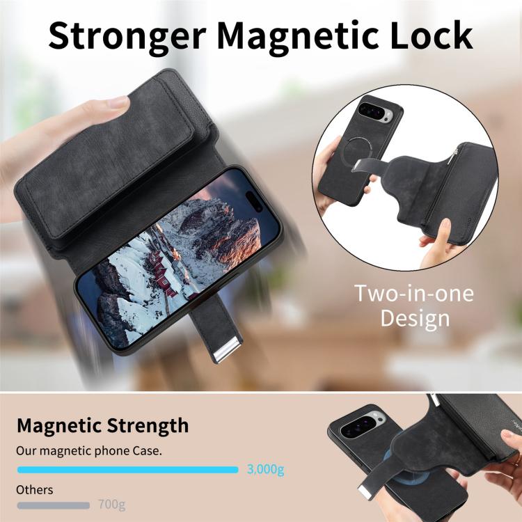 CaseNeo MagSafe RFID Anti-theft Zipper Wallet Retro Leather Phone Case, For Google Pixel 11 Pro XL, For Google Pixel 10a, For Google Pixel 10 Pro XL / 9 Pro XL, For Google Pixel 10 / 10 Pro, For Google Pixel 9a, For Google Pixel 9 / 9 Pro