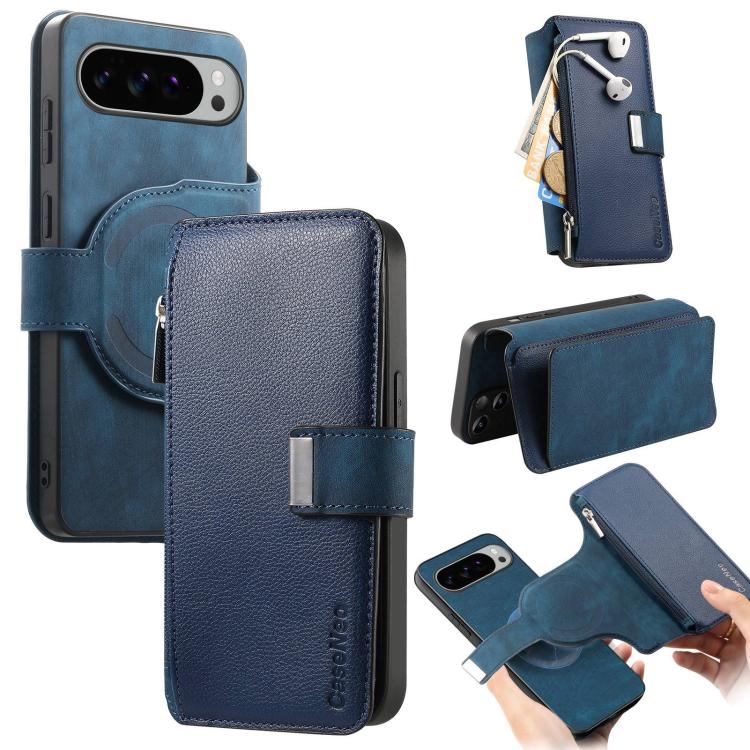 CaseNeo MagSafe RFID Anti-theft Zipper Wallet Retro Leather Phone Case, For Google Pixel 11 Pro XL, For Google Pixel 10a, For Google Pixel 10 Pro XL / 9 Pro XL, For Google Pixel 10 / 10 Pro, For Google Pixel 9a, For Google Pixel 9 / 9 Pro