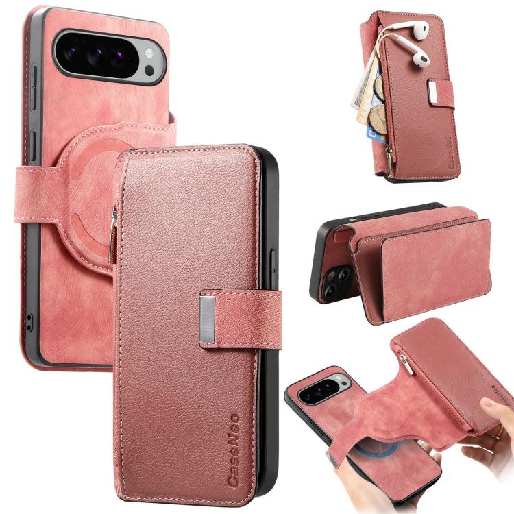 CaseNeo MagSafe RFID Anti-theft Zipper Wallet Retro Leather Phone Case, For Google Pixel 11 Pro XL, For Google Pixel 10a, For Google Pixel 10 Pro XL / 9 Pro XL, For Google Pixel 10 / 10 Pro, For Google Pixel 9a, For Google Pixel 9 / 9 Pro