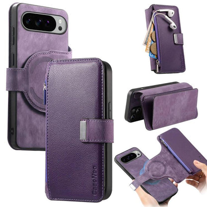 CaseNeo MagSafe RFID Anti-theft Zipper Wallet Retro Leather Phone Case, For Google Pixel 11 Pro XL, For Google Pixel 10a, For Google Pixel 10 Pro XL / 9 Pro XL, For Google Pixel 10 / 10 Pro, For Google Pixel 9a, For Google Pixel 9 / 9 Pro