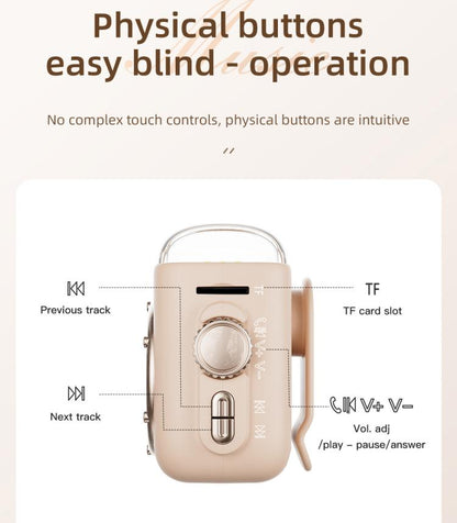 P6 Portable Bluetooth 5.0 Wireless Speaker with Clock & Night Light