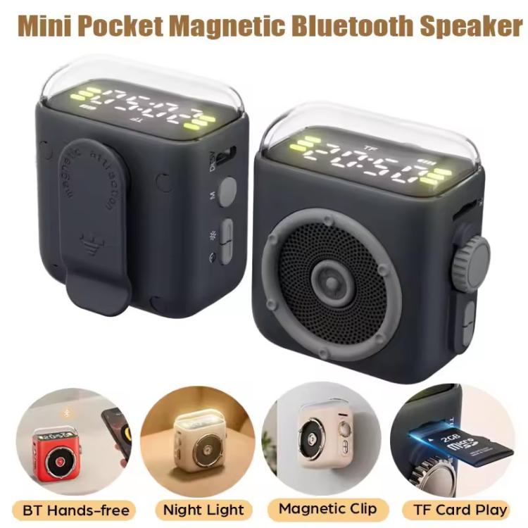 P6 Portable Bluetooth 5.0 Wireless Speaker with Clock & Night Light