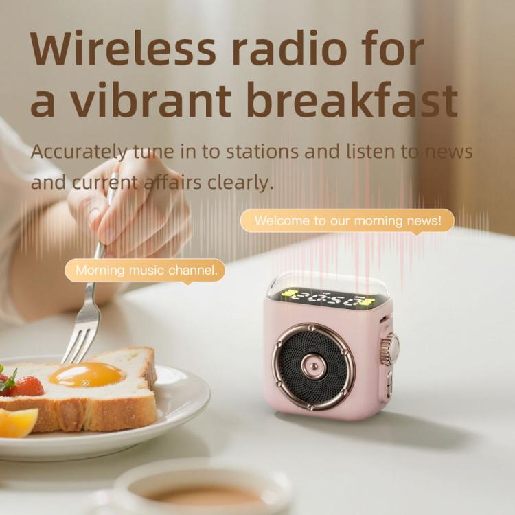 P6 Portable Bluetooth 5.0 Wireless Speaker with Clock & Night Light