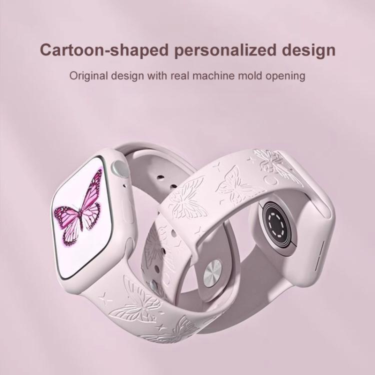xDfind 3D Laser Engraving Silicone Watch Band, For Apple Watch 42 / 44 / 45 / 46 / 49mm, For Apple Watch 38 / 40 / 41 / S11 42mm