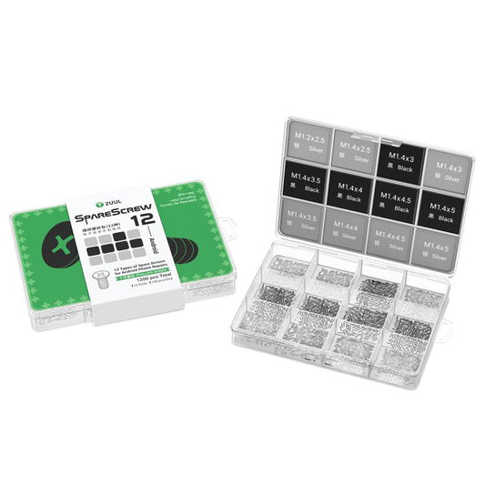 Zestaw śrub krzyżakowych 2UUL SC12 SpareScrew12 do naprawy większości telefonów z systemem Android (1200 szt./zestaw), 2UUL SC12