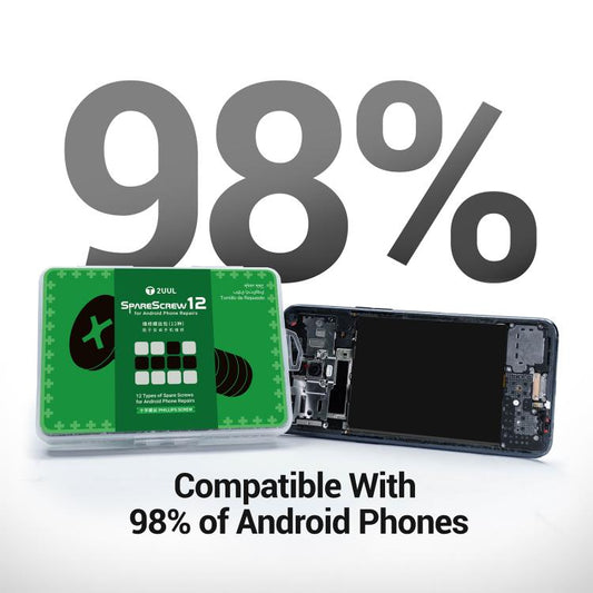 Zestaw śrub krzyżakowych 2UUL SC12 SpareScrew12 do naprawy większości telefonów z systemem Android (1200 szt./zestaw), 2UUL SC12