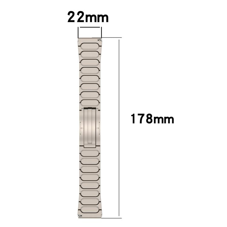 Round I-shaped Buckle Titanium Alloy Watch Band, 22mm