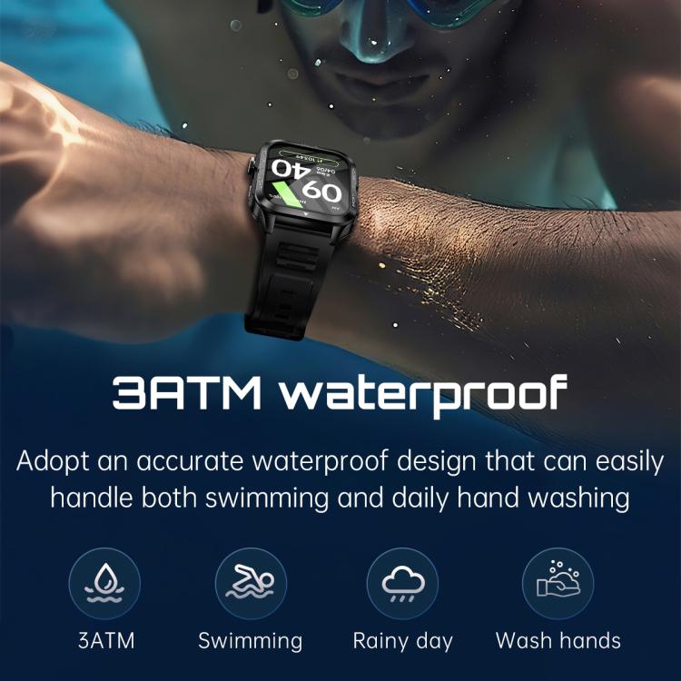 KT89 1.96 inch Square Screen Bluetooth Sports Smart Watch