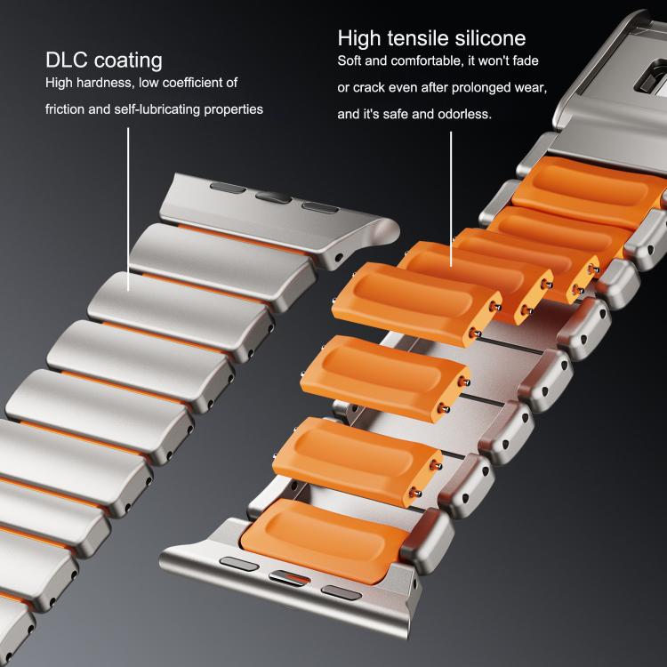Magnetic Norman Buckle Integrated One-bead Stainless Steel Watch Band, For Apple Watch 46mm / 49mm / 45mm / 44mm