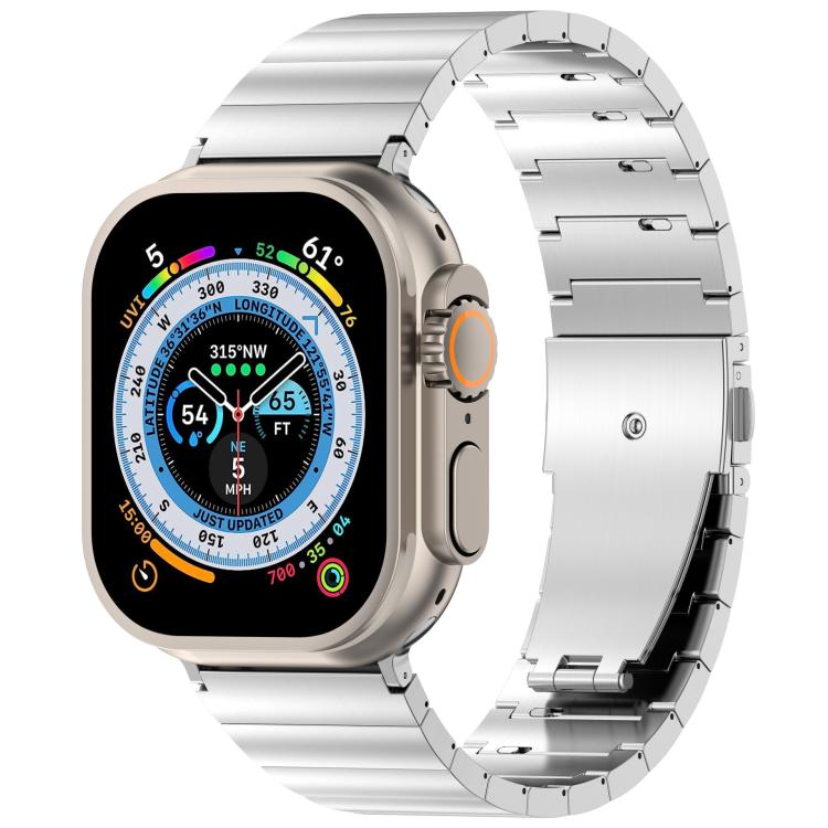 One-bead Quick-release Flat Buckle Titanium Alloy Watch Band, For Apple Watch 46mm / 49mm / 45mm / 44mm, For Apple Watch 42mm / 41mm / 40mm / 38mm