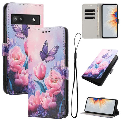 Color Drawing Pattern Leather Phone Case, For Google Pixel 6a