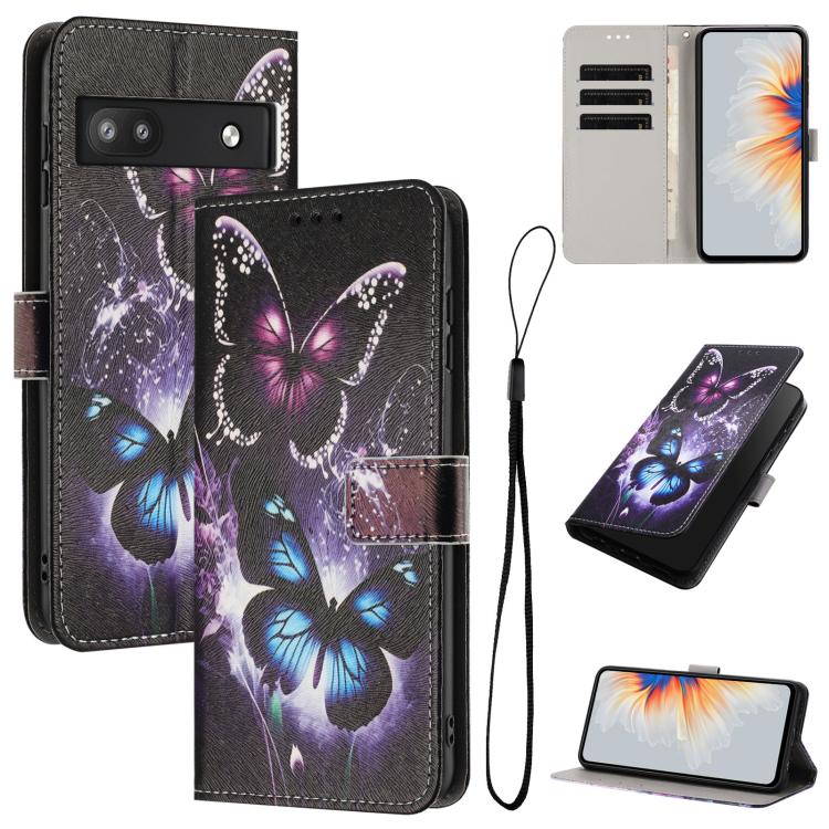 Color Drawing Pattern Leather Phone Case, For Google Pixel 6a