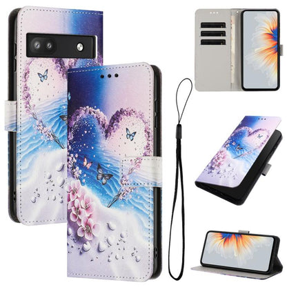 Color Drawing Pattern Leather Phone Case, For Google Pixel 6a