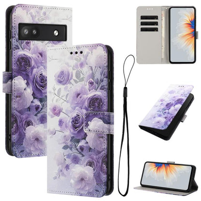 Color Drawing Pattern Leather Phone Case, For Google Pixel 6a