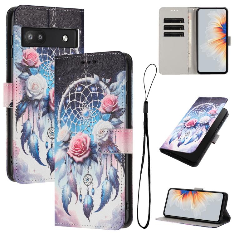 Color Drawing Pattern Leather Phone Case, For Google Pixel 6a