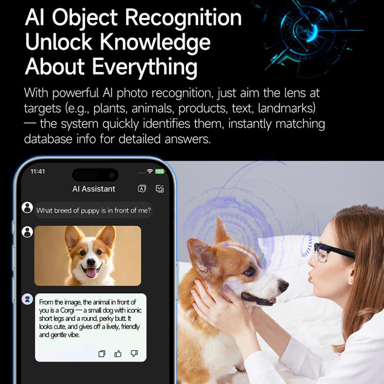 W630 800W WiFi4 AI Photo Recognition Smart Translation Bluetooth Call Glasses