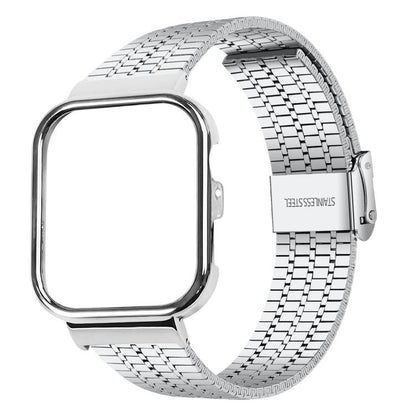 Metal Frame Integrated Seven Beads Buckle Stainless Steel Watch Band