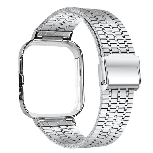 Metal Frame Integrated Seven Beads Buckle Stainless Steel Watch Band