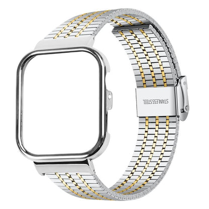 Metal Frame Integrated Seven Beads Buckle Stainless Steel Watch Band