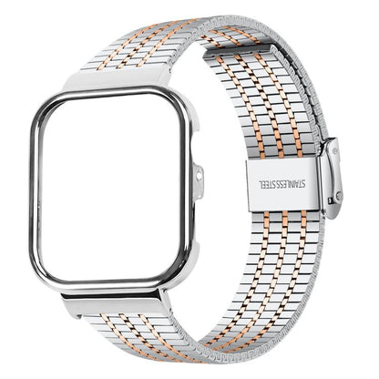 Metal Frame Integrated Seven Beads Buckle Stainless Steel Watch Band