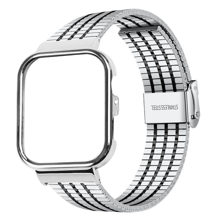 Metal Frame Integrated Seven Beads Buckle Stainless Steel Watch Band
