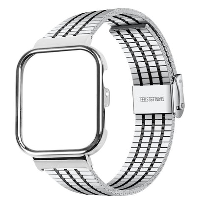 Metal Frame Integrated Seven Beads Buckle Stainless Steel Watch Band
