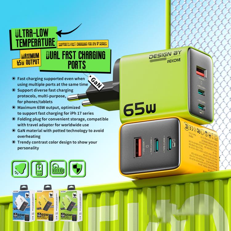 WK WP-U45 Keylour 65W Type-Cx2, USB GaN Charger